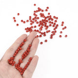 Glass Seed Beads, Opaque Colours Seed, Small Craft Beads for DIY Jewelry Making, Round, Red, 4mm, Hole:1.5mm, about 4500pcs/pound