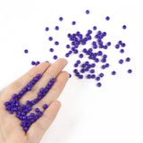 Glass Seed Beads, Opaque Colours Seed, Small Craft Beads for DIY Jewelry Making, Round, Blue, 4mm, Hole:1.5mm, about 4500pcs/pound