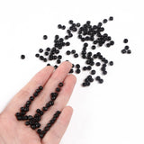 Glass Seed Beads, Opaque Colours Seed, Small Craft Beads for DIY Jewelry Making, Round, Black, 4mm, Hole:1.5mm, about 4500pcs/pound