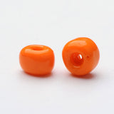 Glass Seed Beads, Opaque Colours Seed, Small Craft Beads for DIY Jewelry Making, Round, Dark Orange, 4mm, Hole:1.5mm, about 4500pcs/pound