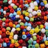 Glass Seed Beads, Opaque Colours Seed, Small Craft Beads for DIY Jewelry Making, Round, Mixed Color, 4mm, Hole:1.5mm, about 4500pcs/pound