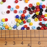 Glass Seed Beads, Opaque Colours Seed, Small Craft Beads for DIY Jewelry Making, Round, Mixed Color, 4mm, Hole:1.5mm, about 4500pcs/pound