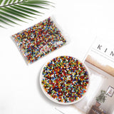 Glass Seed Beads, Opaque Colours Seed, Small Craft Beads for DIY Jewelry Making, Round, Mixed Color, 4mm, Hole:1.5mm, about 4500pcs/pound