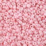 Glass Seed Beads, Baking Paint Seed, Small Craft Beads for DIY Jewelry Making, Round, Pink, 4mm, Hole:1.5mm, about 4500pcs/pound