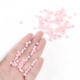 Glass Seed Beads, Baking Paint Seed, Small Craft Beads for DIY Jewelry Making, Round, Pink, 4mm, Hole:1.5mm, about 4500pcs/pound