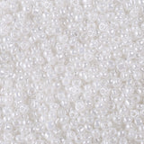 Glass Seed Beads, Ceylon, Round, White, 2mm, Hole: 1mm, about 30000pcs/pound