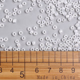 Glass Seed Beads, Ceylon, Round, White, 3mm, Hole: 1mm, about 10000pcs/pound