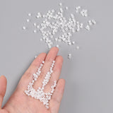 Glass Seed Beads, Ceylon, Round, White, 3mm, Hole: 1mm, about 10000pcs/pound