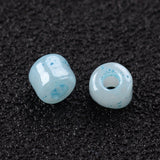 Glass Seed Beads, Ceylon, Round, Pale Turquoise, 4mm, Hole: 1.5mm, about 4500pcs/pound