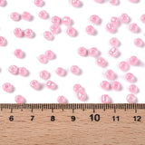 Glass Seed Beads, Ceylon, Round, Pink, 4mm, Hole: 1.5mm, about 4500pcs/pound