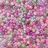 Glass Seed Beads, Ceylon, Round, Mixed Color, 4mm, Hole: 1.5mm, about 4500pcs/pound