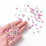 Glass Seed Beads, Ceylon, Round, Mixed Color, 4mm, Hole: 1.5mm, about 4500pcs/pound