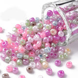 Glass Seed Beads, Ceylon, Round, Mixed Color, 4mm, Hole: 1.5mm, about 4500pcs/pound