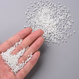 Glass Seed Beads, Opaque Colors Lustered, Round, White, 2mm, Hole: 1mm, about 30000pcs/pound