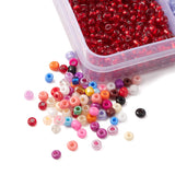 6408Pcs 24 Style 8/0 Glass Seed Beads, Opaque & Baking Paint, Round, Mixed Color, 2.5~3.5x2~3mm, Hole: 0.8~1.2mm, about 267Pcs/style