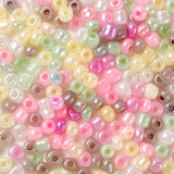 Glass Seed Beads, Ceylon, Round, Mixed Color, 4mm, Hole: 1mm