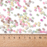 Glass Seed Beads, Ceylon, Round, Mixed Color, 4mm, Hole: 1mm