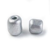 Baking Paint Glass Seed Beads, Silver, 8/0, 3mm, Hole: 1mm, about 10000pcs/bag