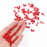 Baking Paint Glass Seed Beads, Red, 6/0, 4~5x3~4mm, Hole: 1~2mm, about 4500pcs/bag