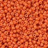 Baking Paint Glass Seed Beads, Orange Red, 6/0, 4~5x3~4mm, Hole: 1~2mm, about 4500pcs/bag