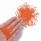 Baking Paint Glass Seed Beads, Orange Red, 6/0, 4~5x3~4mm, Hole: 1~2mm, about 4500pcs/bag