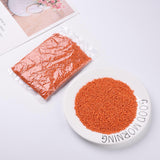 Baking Paint Glass Seed Beads, Orange Red, 6/0, 4~5x3~4mm, Hole: 1~2mm, about 4500pcs/bag