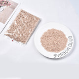 6/0 Glass Seed Beads, Baking Paint, Round Hole, Round, Blanched Almond, 4~5x3~5mm, Hole: 1.2~1.5mm, about 4500pcs/Pound