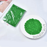 6/0 Glass Seed Beads, Baking Paint, Round Hole, Round, Green, 4~5x3~5mm, Hole: 1.2~1.5mm, about 4500pcs/Pound