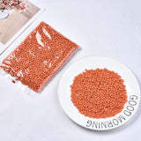 6/0 Glass Seed Beads, Baking Paint, Round Hole, Round, Coral, 4~5x3~5mm, Hole: 1.2~1.5mm, about 4500pcs/Pound