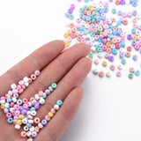 6/0 Glass Seed Beads, Macaron Color, Round Hole, Round, Mixed Color, 4~4.5x3mm, Hole: 1~1.2mm, about 4500pcs/bag, about 450g/bag.