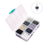 1 Box 6/0 Glass Seed Beads Round  Loose Spacer Beads, Mixed Color, 4mm, Hole: 1mm, about 1900pcs/box