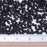 MIYUKI Round Rocailles Beads, Japanese Seed Beads, 11/0, (RR401) Black, 11/0, 2x1.3mm, Hole: 0.8mm, about 5500pcs/50g