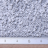 MIYUKI Round Rocailles Beads, Japanese Seed Beads, 11/0, (RR402) White, 11/0, 2x1.3mm, Hole: 0.8mm, about 5500pcs/50g