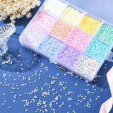 180G 12 Colors 13/0 Glass Seed Beads, Macaron Color, Round Hole, Round, Mixed Color, 2~2.3x1.5mm, Hole: 0.8mm, about 15g/color