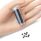 6/0 Opaque Glass Seed Beads, Round Hole, Rondelle, Black, 4~4.5x3~4mm, Hole: 0.8~1.5mm, 10g/box