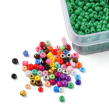 312G 24 Color 8/0 Baking Paint Glass Seed Beads, Round, Mixed Color, 2mm, Hole: 1mm, 13G/color