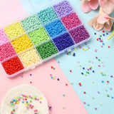 195G 15 Color 8/0 Baking Paint Glass Seed Beads, Round Hole, Round, Mixed Color, 3~3.5x2mm, Hole: 1~1.2mm, 13g/color