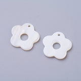 Freshwater Shell Pendants, Flower, 19~20x20x2mm, Hole: 1.2mm, 100pc/Set