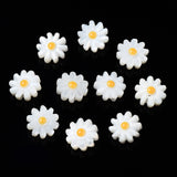 Natural Freshwater Shell Beads, with Enamel, Flower, Gold, 8x4mm, Hole: 0.8mm, 20pc/Set