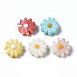 Natural Freshwater Shell Beads, with Enamel, Flower, Mixed Color, 8x4mm, Hole: 0.8mm, 20pc/Set