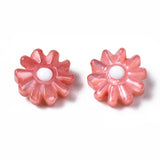 Natural Freshwater Shell Beads, with Enamel, Flower, Mixed Color, 8x4mm, Hole: 0.8mm, 20pc/Set