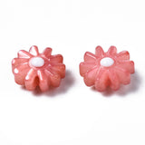 Natural Freshwater Shell Beads, with Enamel, Flower, Mixed Color, 8x4mm, Hole: 0.8mm, 20pc/Set