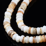 Natural Freshwater Shell Beads Strands, Flat Round/Disc, Heishi Beads, Seashell Color, 4x1~2mm, Hole: 0.8mm, about 206~210pcs/strand, 14.96 inch~15.16 inch(38cm~38.5cm), 5Strand/Set