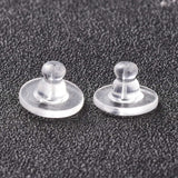 Silicone Ear Nuts, Bullet Clutch Earring Backs with Pad, for Droopy Ears, for Stud Earring Making, Clear, 10x7mm, Hole: 1mm, 500pc/Set