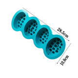 6 pc DIY Massage Bar Soap Silicone Molds, 4 Cavities, for Soap Making, Dark Cyan, 285x108x46mm, Cavity: 83x58x45mm