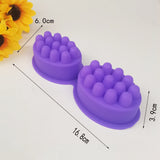 6 pc DIY Massage Bar Soap Silicone Molds, 2 Cavities, for Soap Making, Blue Violet, 168x60x39mm