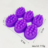 10 Set DIY Massage Bar Soap Silicone Molds, 6 Cavities, for Soap Making, Blue Violet, 185x165x39mm