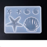 DIY Shell and Starfish Silicone Molds, Resin Casting Molds, Clay Craft Mold Tools, Shell Pattern, 85x63x10mm