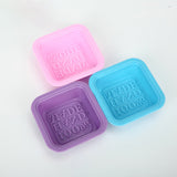 200 pc DIY Soap Making Silicone Molds, Resin Casting Molds, Clay Craft Mold Tools, Square with Word 100%HANDMADE, Random Single Color or Random Mixed Color, 6.6x6.6x1.8cm