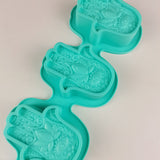 4 pc Hamsa Hand Soap Silicone Molds, for Handmade Soap Making, 4 Cavities, Turquoise, 337x107x30mm